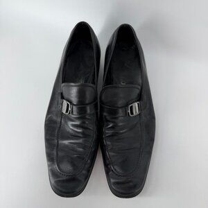 Salvatore Ferragamo Men Size 11 Black Leather Horsebit Loafer Dress Shoes